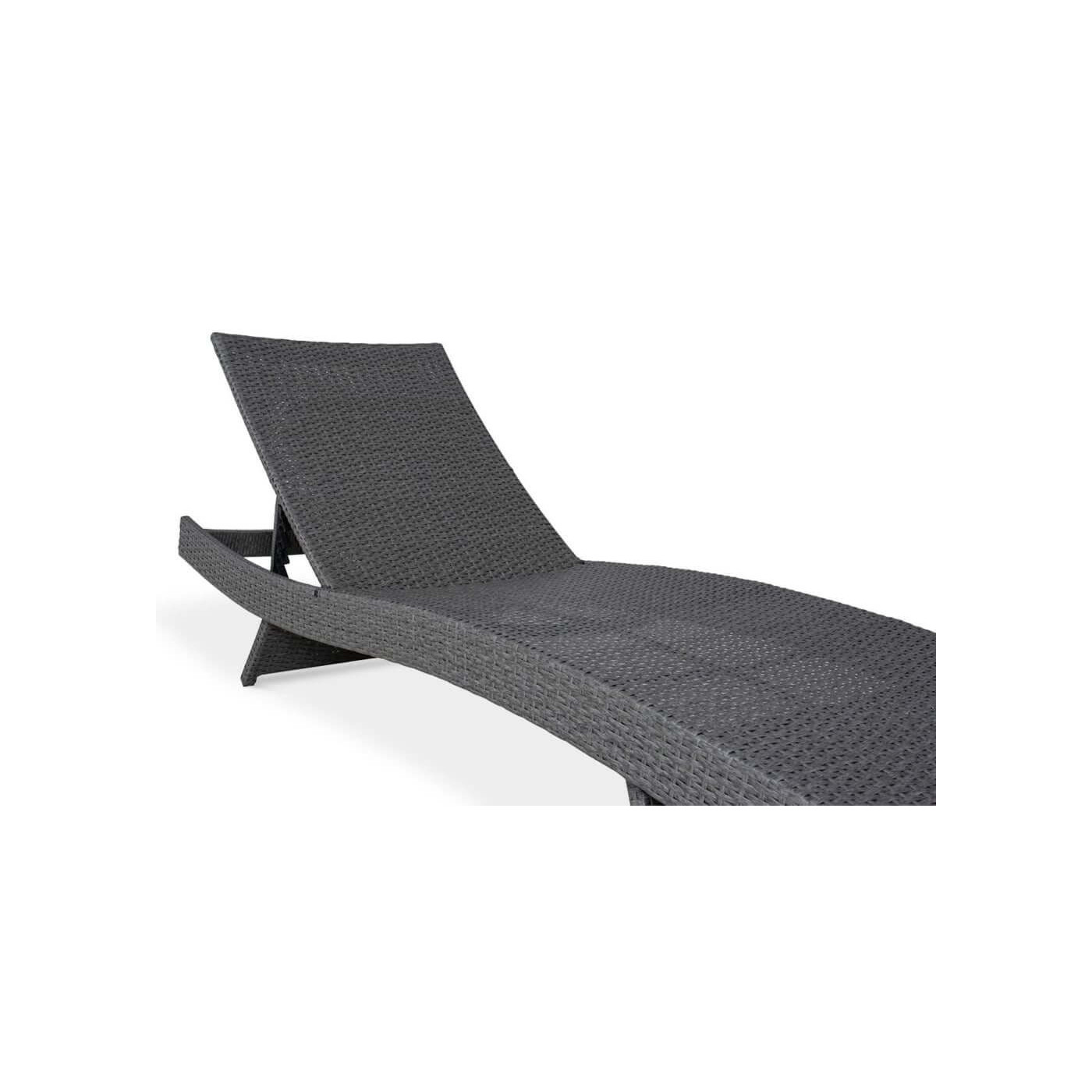Leżak Wave Dark Grey z technorattanu, wygodny, rozkładany, solidna konstrukcja