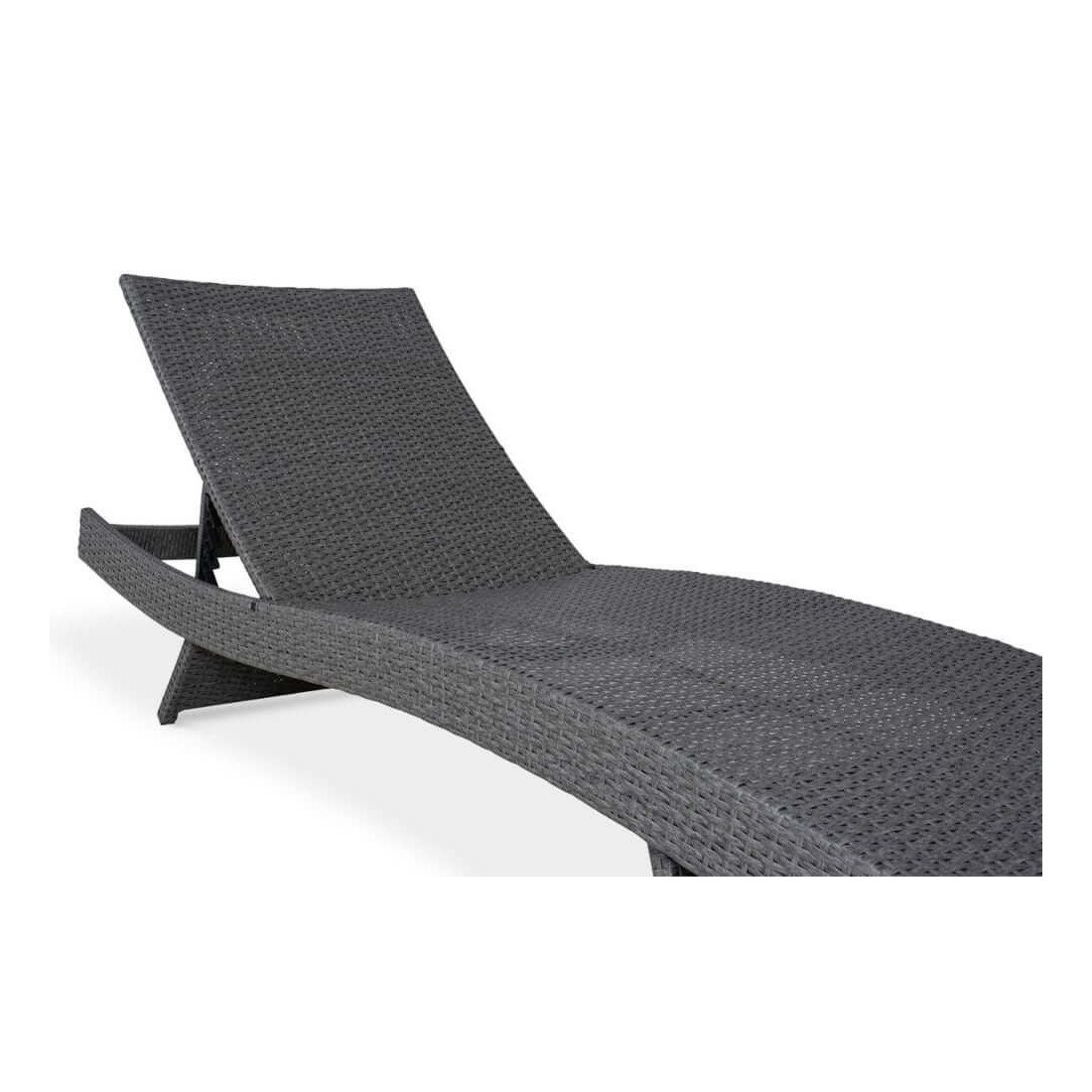 Leżak Wave Dark Grey z technorattanu, wygodny, rozkładany, solidna konstrukcja