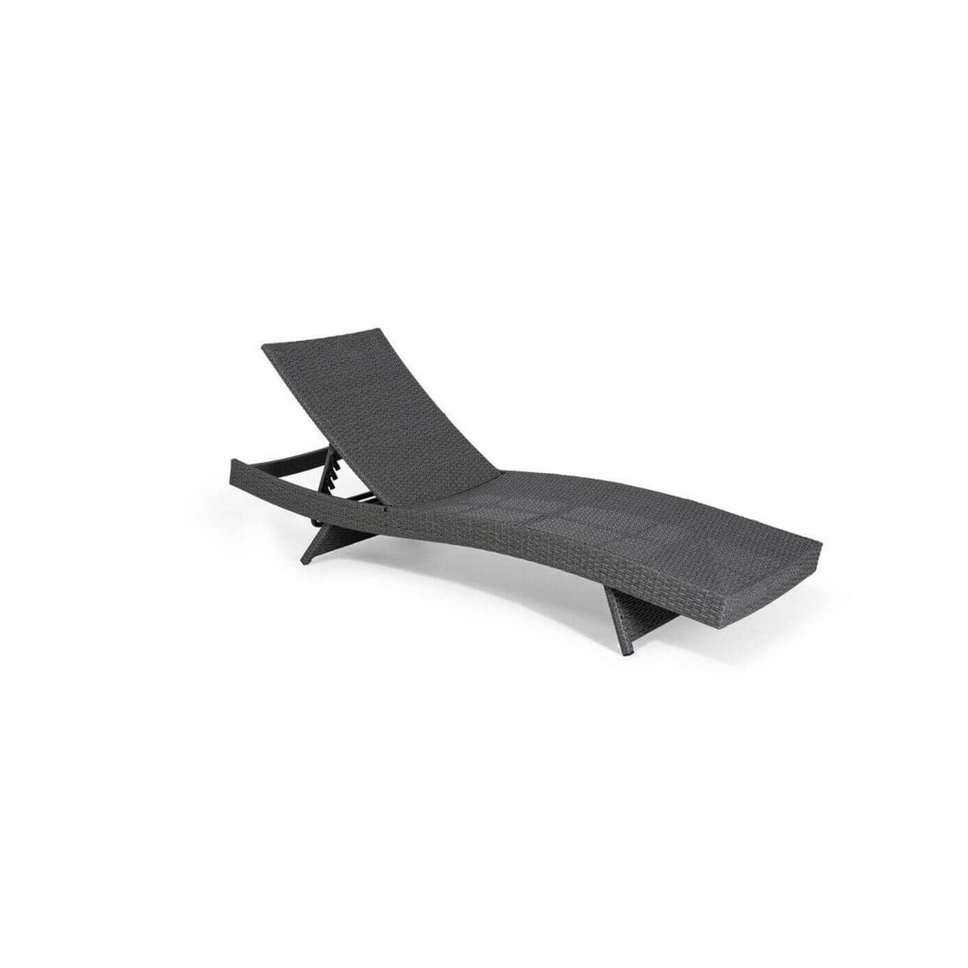 Leżak technorattanowy Wave Dark Grey, wygodny, nowoczesny, na ogród i taras