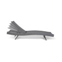 Leżak technorattanowy Wave Dark Grey, wygodny, nowoczesny, regulowane oparcie 