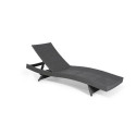 Leżak ogrodowy z technorattanu Wave, Dark grey, wygodny 