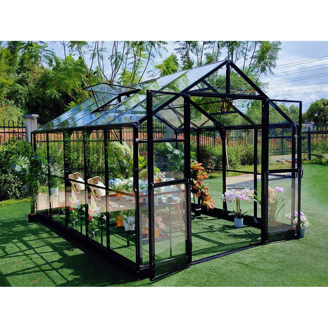 Szklarnia poliwęglanowa Cultivo - 347x278cm Solid PC Czarna