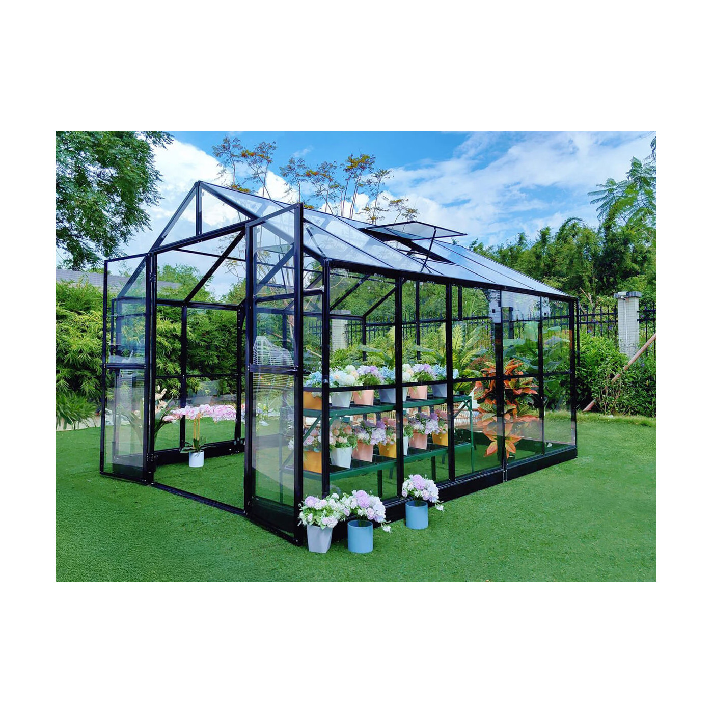 Szklarnia poliwęglanowa Cultivo - 347x278cm Solid PC Czarna
