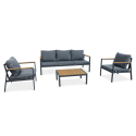 Zestaw mebli do ogrodu Edison Caffe Dark Grey | Focus Garden