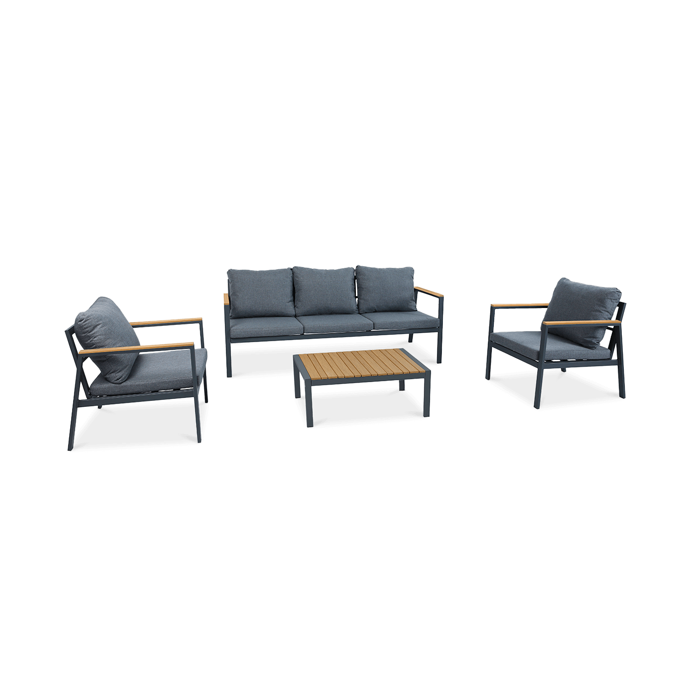 Zestaw mebli do ogrodu Edison Caffe Dark Grey | Focus Garden