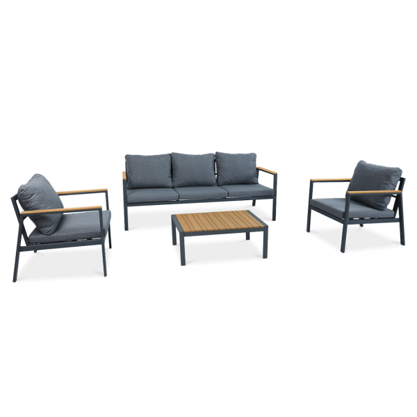 Zestaw mebli do ogrodu Edison Caffe Dark Grey | Focus Garden