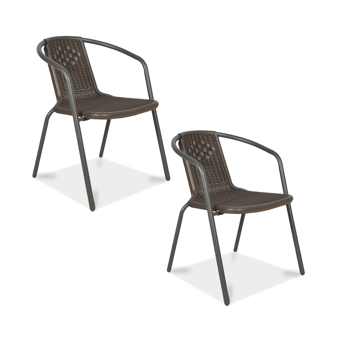 Zestaw dwóch krzeseł na balkon simple w kolorze brązowym