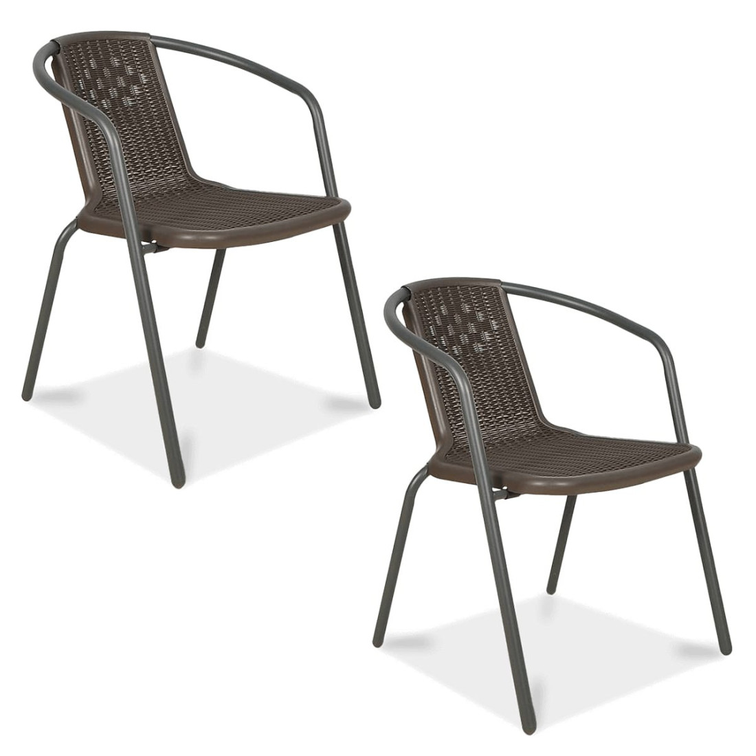 Zestaw dwóch krzeseł na balkon simple w kolorze brązowym