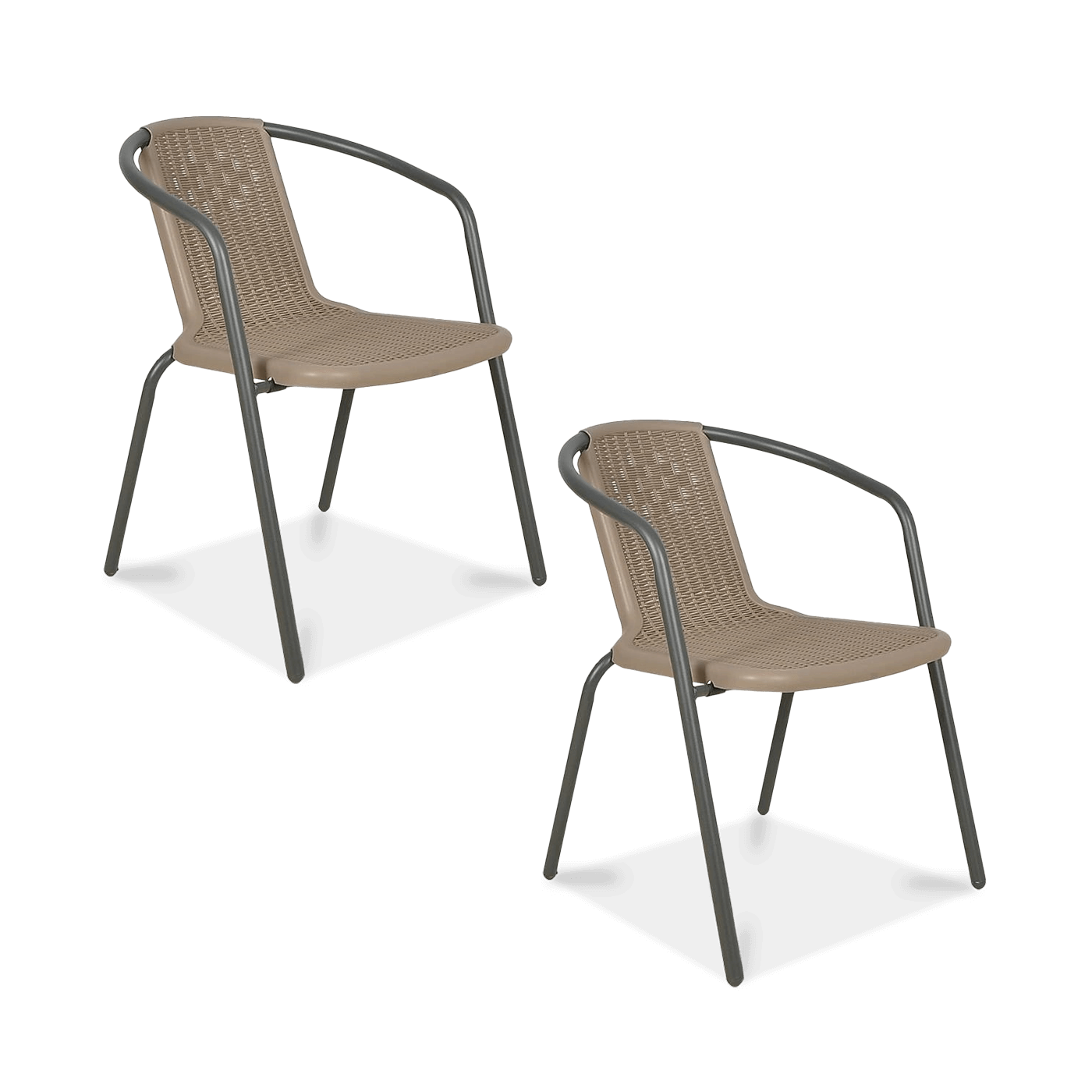 zestaw dwóch krzeseł na balkon simple w kolorze cappucino