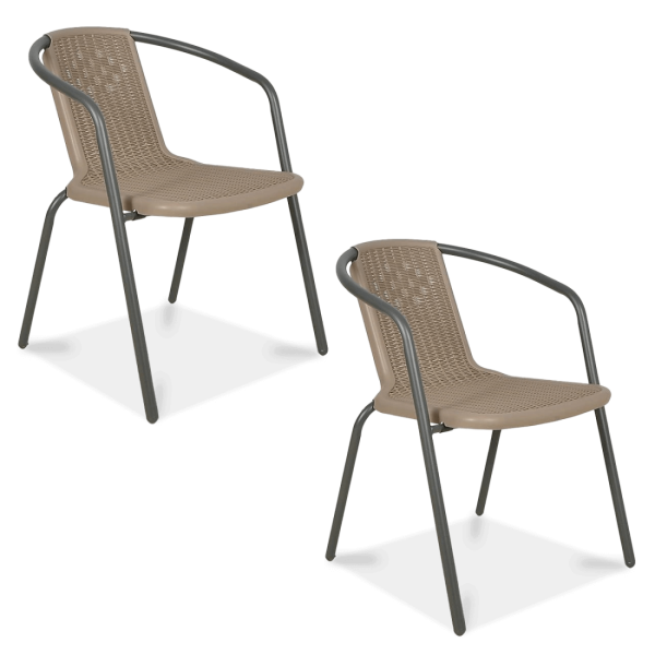 zestaw dwóch krzeseł na balkon simple w kolorze cappucino