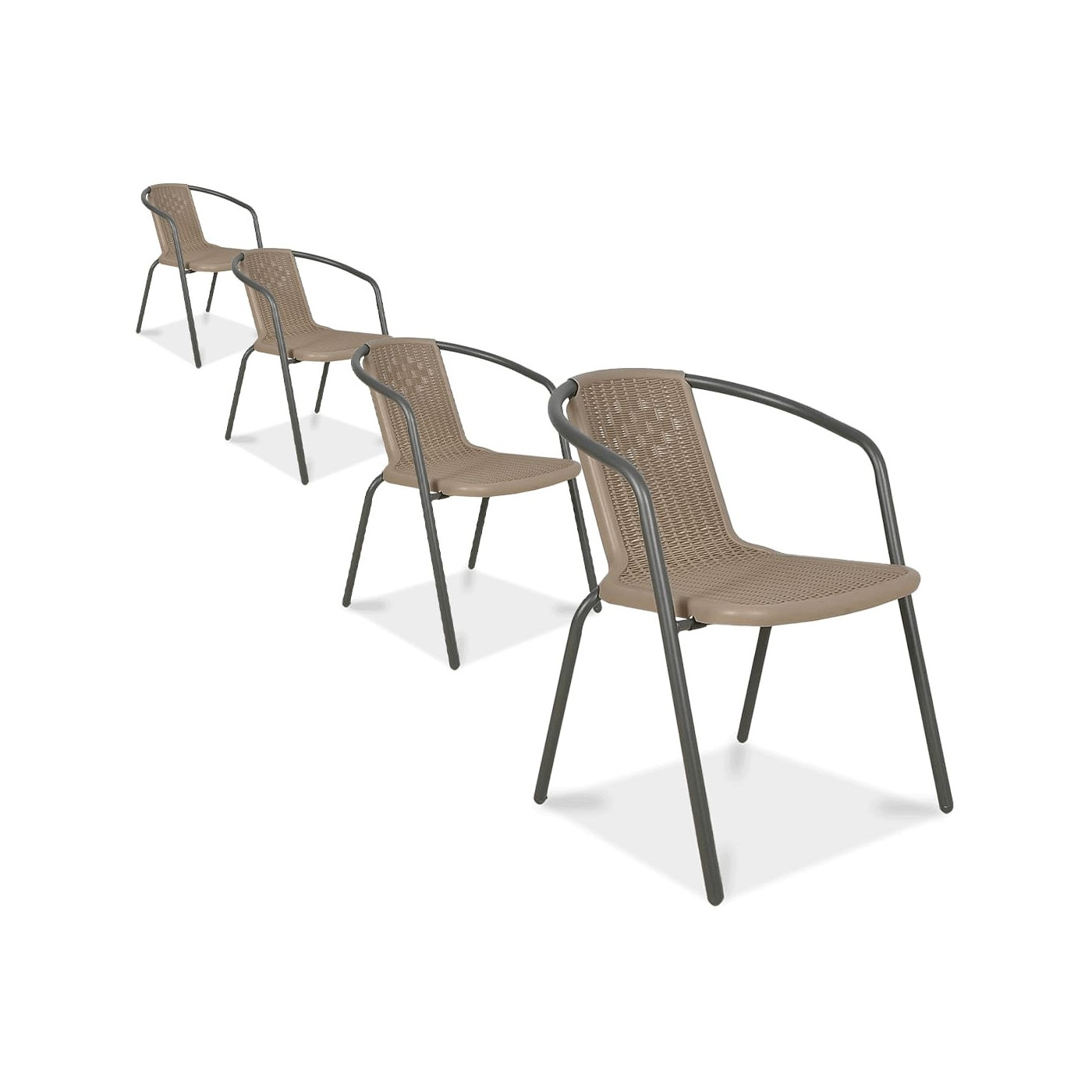 zestaw krzeseł na balkon simple beż cztery sztuki