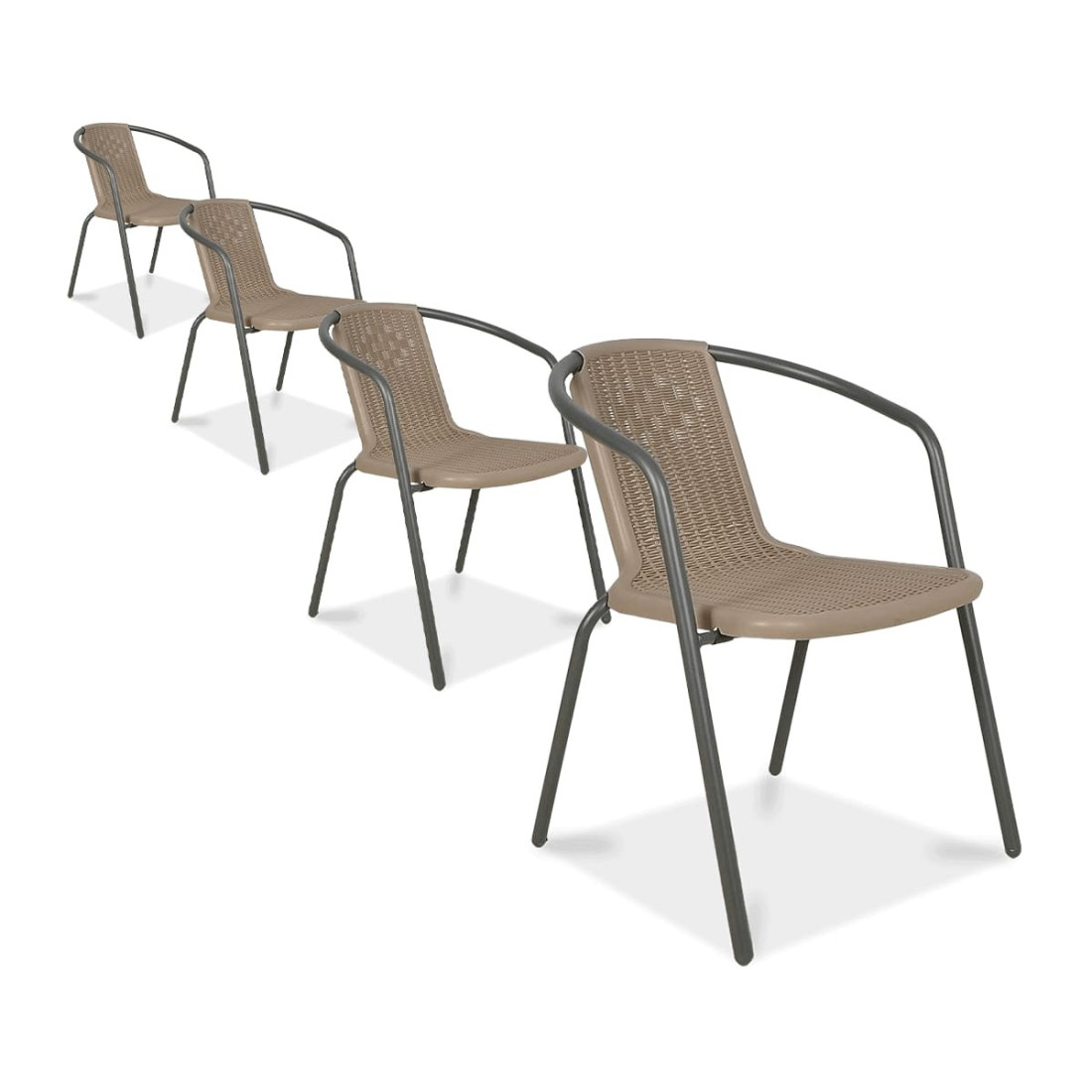 zestaw krzeseł na balkon simple beż cztery sztuki