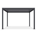 pergola deluxe automatic z zamontowanymi dodatkowymi panelami żaluzjowymi i roletami