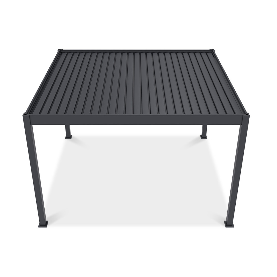 bok pergoli z panelami LED w rozmiarze 3.6x4m