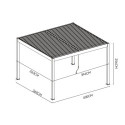 Tylny widok pergoli ELEGANCE DUO 3.6x4 w kolorze antracytowym na białym tle.