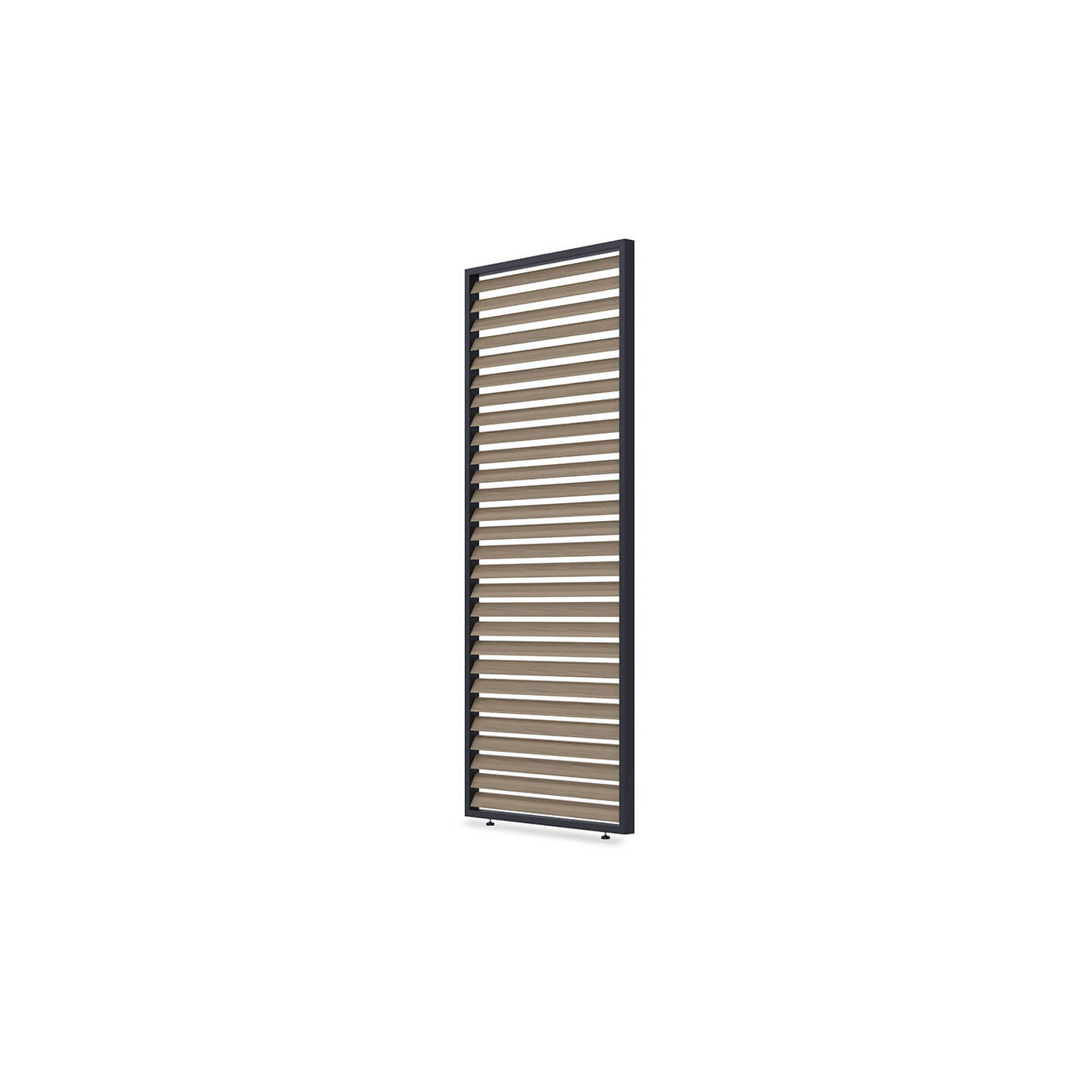 Bok panelu żaluzjowego poziomego do pergol z serii elegeance, deluxe, fusion o szerokości 1m i w kolorze drewna (woodgrain)