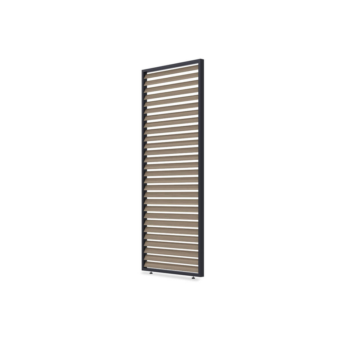 Bok panelu żaluzjowego poziomego do pergol z serii elegeance, deluxe, fusion o szerokości 1m i w kolorze drewna (woodgrain)