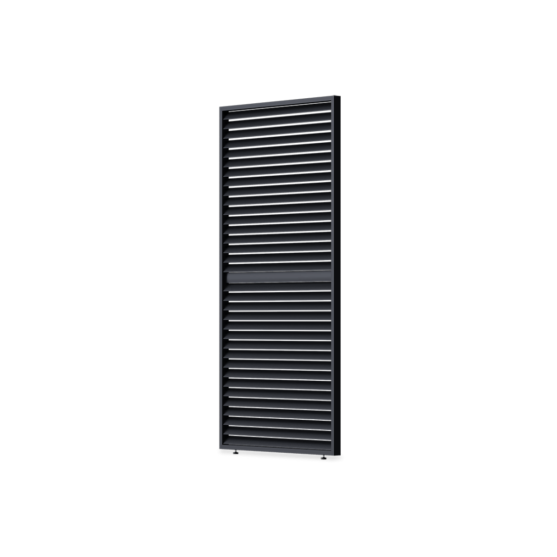 Elegance/Deluxe/Fusion panel żaluzjowy poziomy regulowany, 1.2 m, antracyt, zamontowany w pergoli w nowoczesnej aranżacji