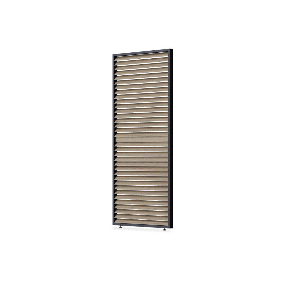Elegance/Deluxe/Fusion panel żaluzjowy poziomy regulowany, 1.2 m, woodgrain, zamontowany na pergoli przy nowoczesnym domu