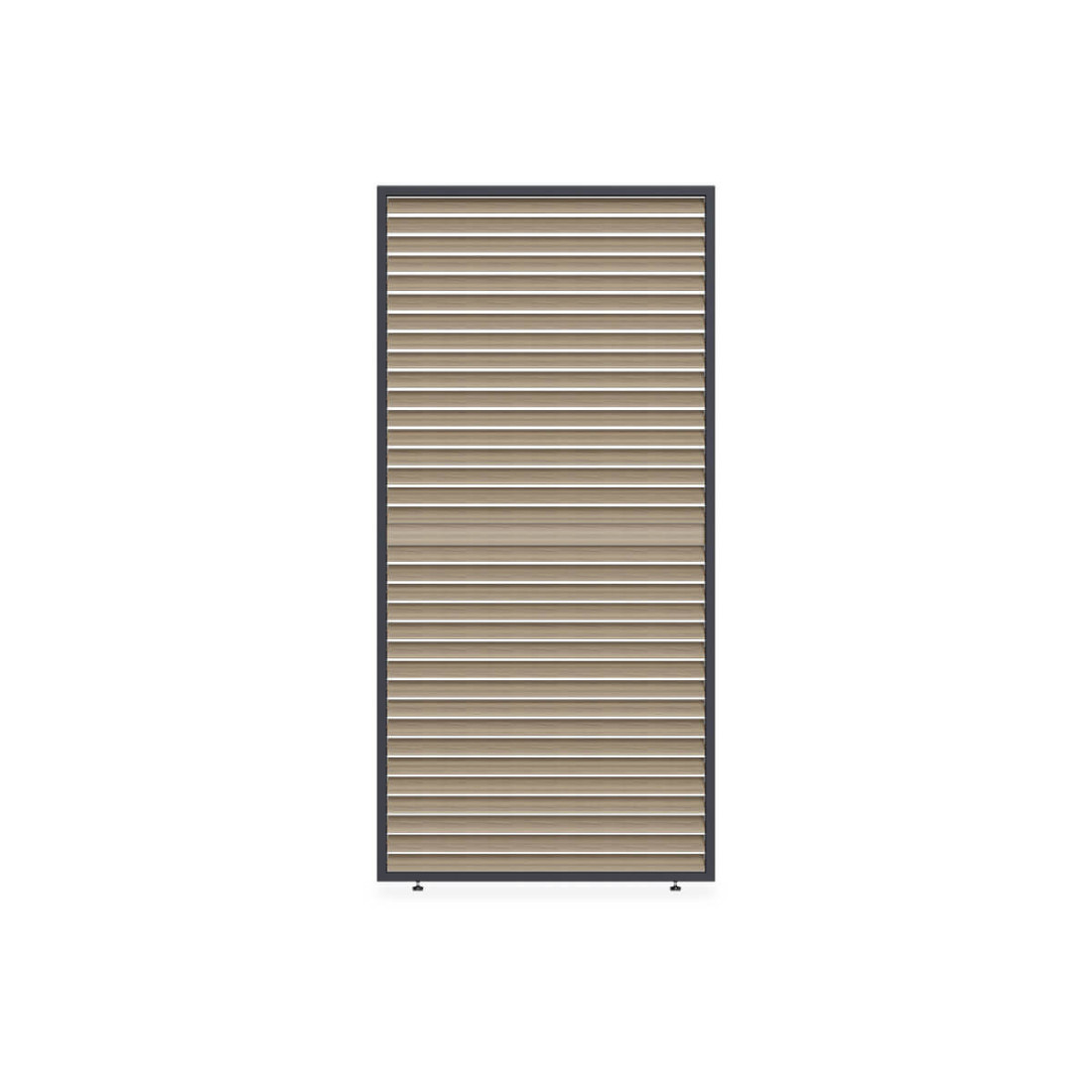 Elegance/Deluxe/Fusion panel żaluzjowy poziomy regulowany, 1.2 m, woodgrain, zamontowany na pergoli w aranżacji ogrodowej