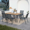 Zestaw mebli ogrodowych jadalnianych NOVA 6+1 Dark Grey | Focus Garden