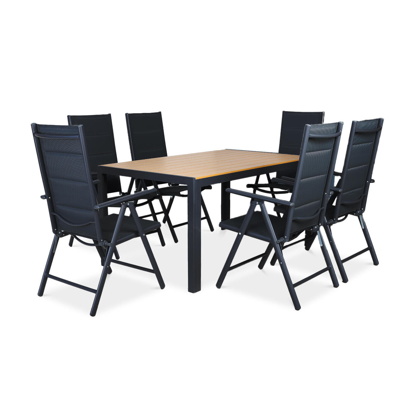 Zestaw ogrodowy jadalniany Sydney dla 6 osób dark grey / teak