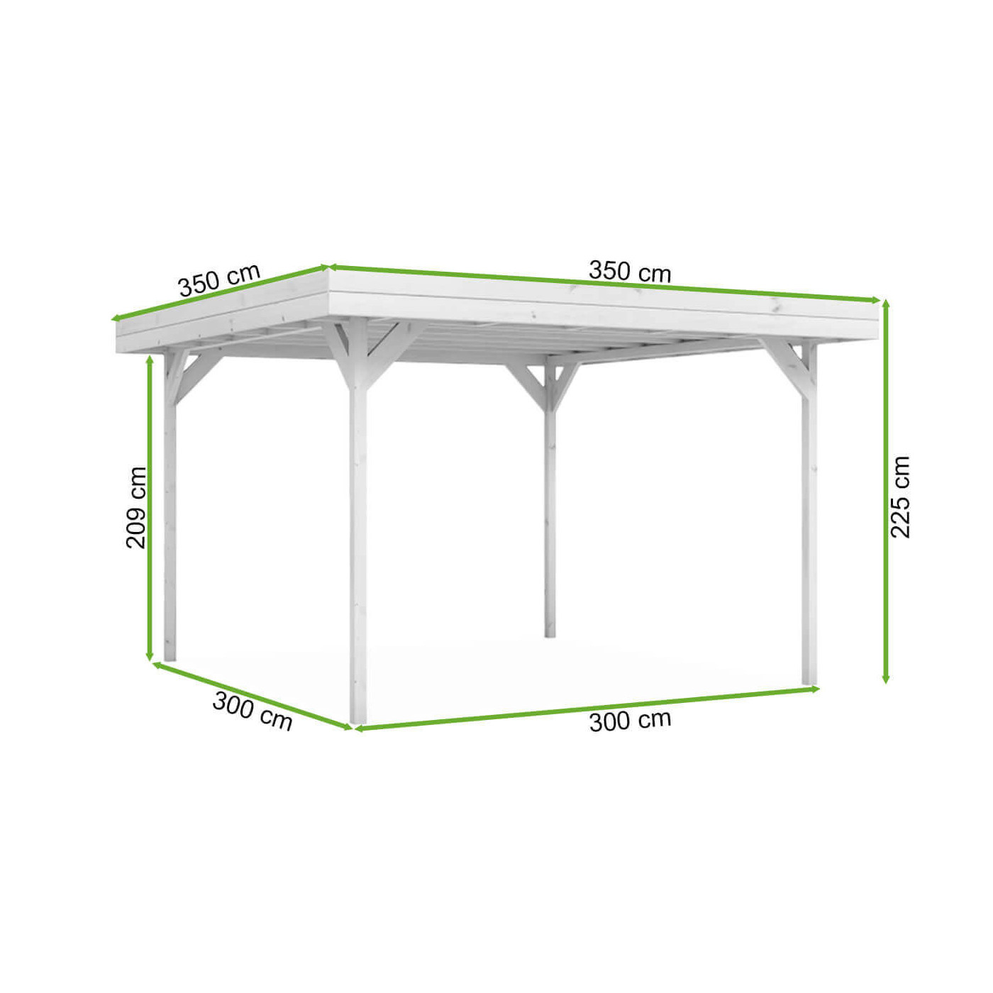 Wymiarowanie wiaty ogrodowej IRGA 350x350cm Megiw