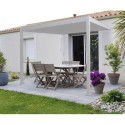 Aranżacja pergoli tarasowej, ścienna 3x3 Premium Wall White - Gutroof