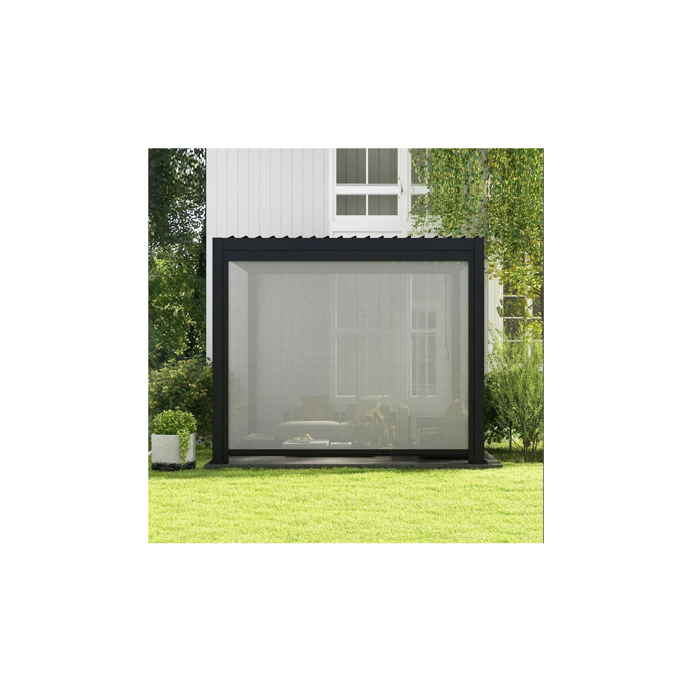 Aranżacja rolety do pergoli Premium 3m Anthracite Gutroof