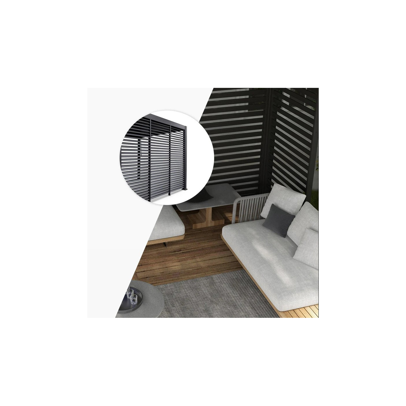 Panel żaluzja do pergoli Premium  Anthracite 93cm - Gutroof (1)