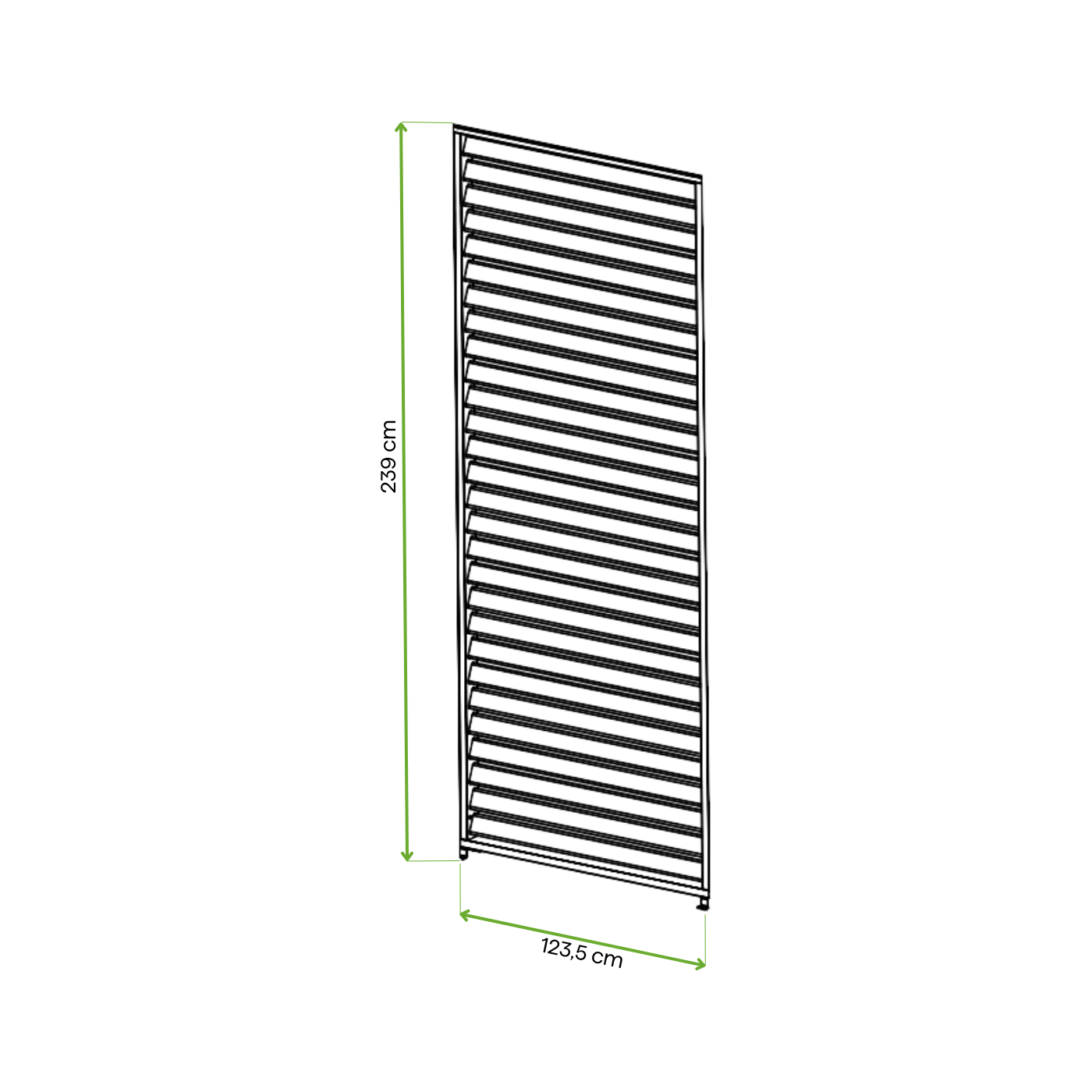 Wymiarowanie panela żaluzji 123,5 cm do pergoli Premium 4m Anthracite Gutroof