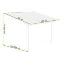 Wymiarowanie wiaty tarasowej Atlanta 3,7x3m White Hardmaister