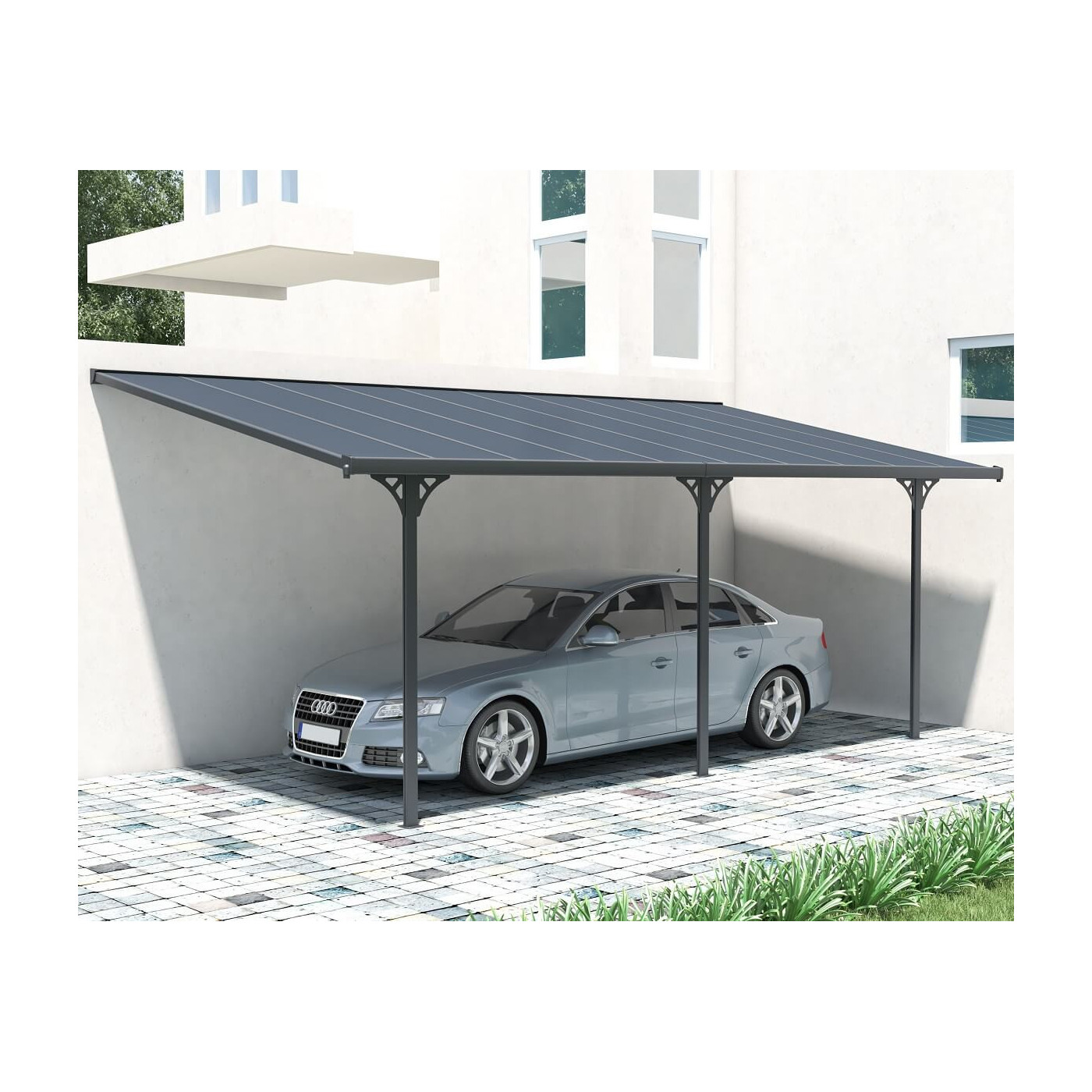 Wiata tarasowa aluminiowa Hardmaister ATLANTA Cold Grey