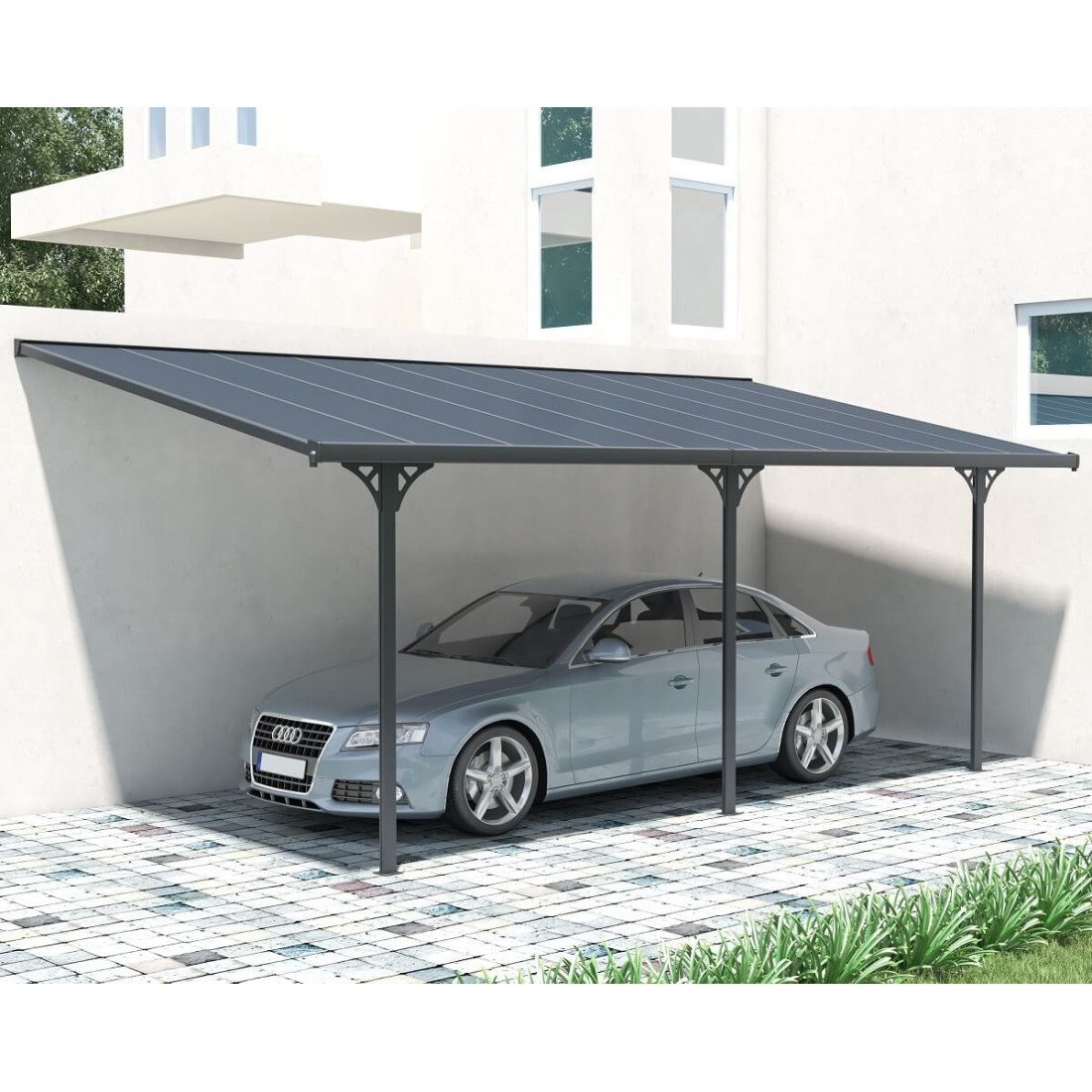Wiata tarasowa aluminiowa Hardmaister ATLANTA Cold Grey