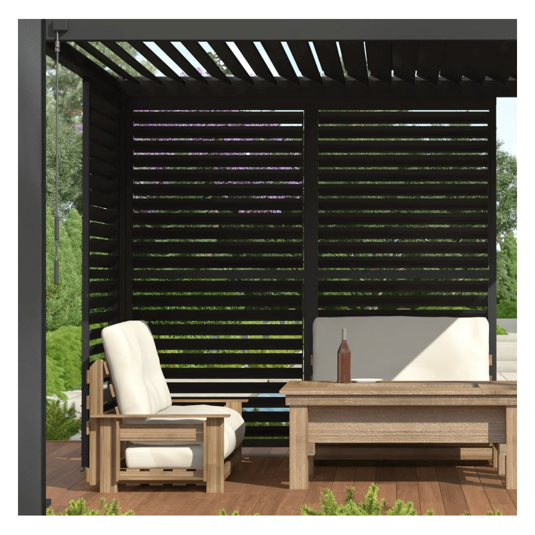 Aranżacja Regulowany panel żaluzjowy do pergoli PREMIUM 3m, anthracite - GUTROOF