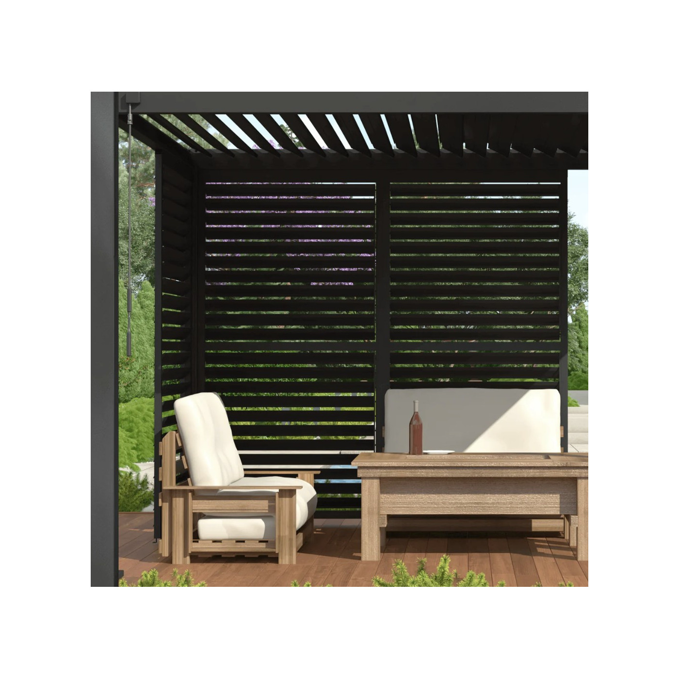 Aranżacja Regulowany panel żaluzjowy do pergoli PREMIUM 4m, anthracite - GUTROOF