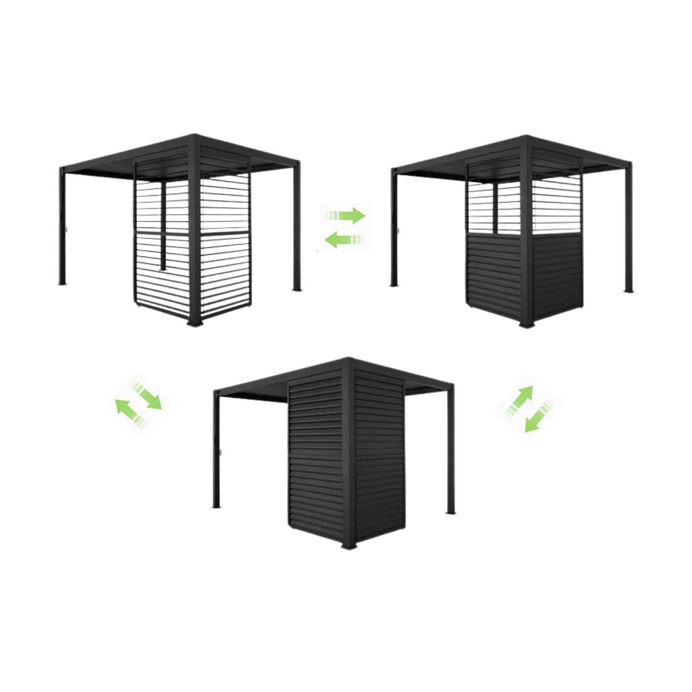 Konfiguracja paneli żaluzja do pergoli Premium  Anthracite 93cm - Gutroof