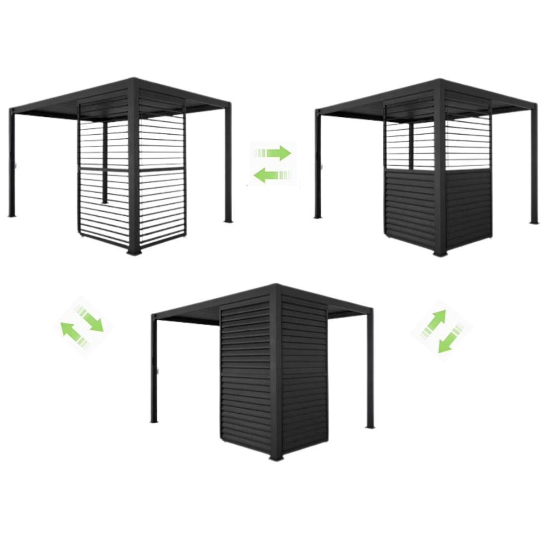 Konfiguracja paneli żaluzja do pergoli Premium  Anthracite 93cm - Gutroof