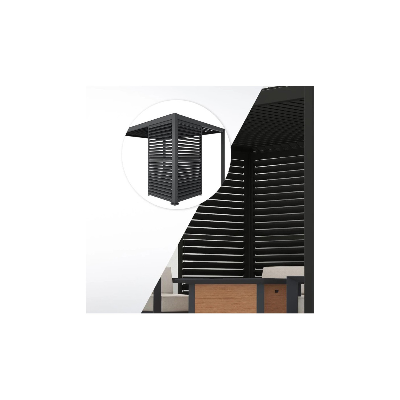 Detale Panel żaluzja do pergoli Premium  Anthracite 93cm - Gutroof
