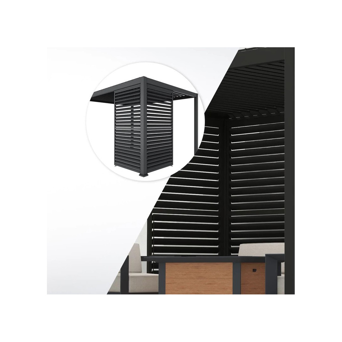 Detale Panel żaluzja do pergoli Premium  Anthracite 93cm - Gutroof