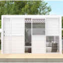 Aranżacja przesuwane drzwi żaluzjowe do pergoli PREMIUM 3m, white - GUTROOF