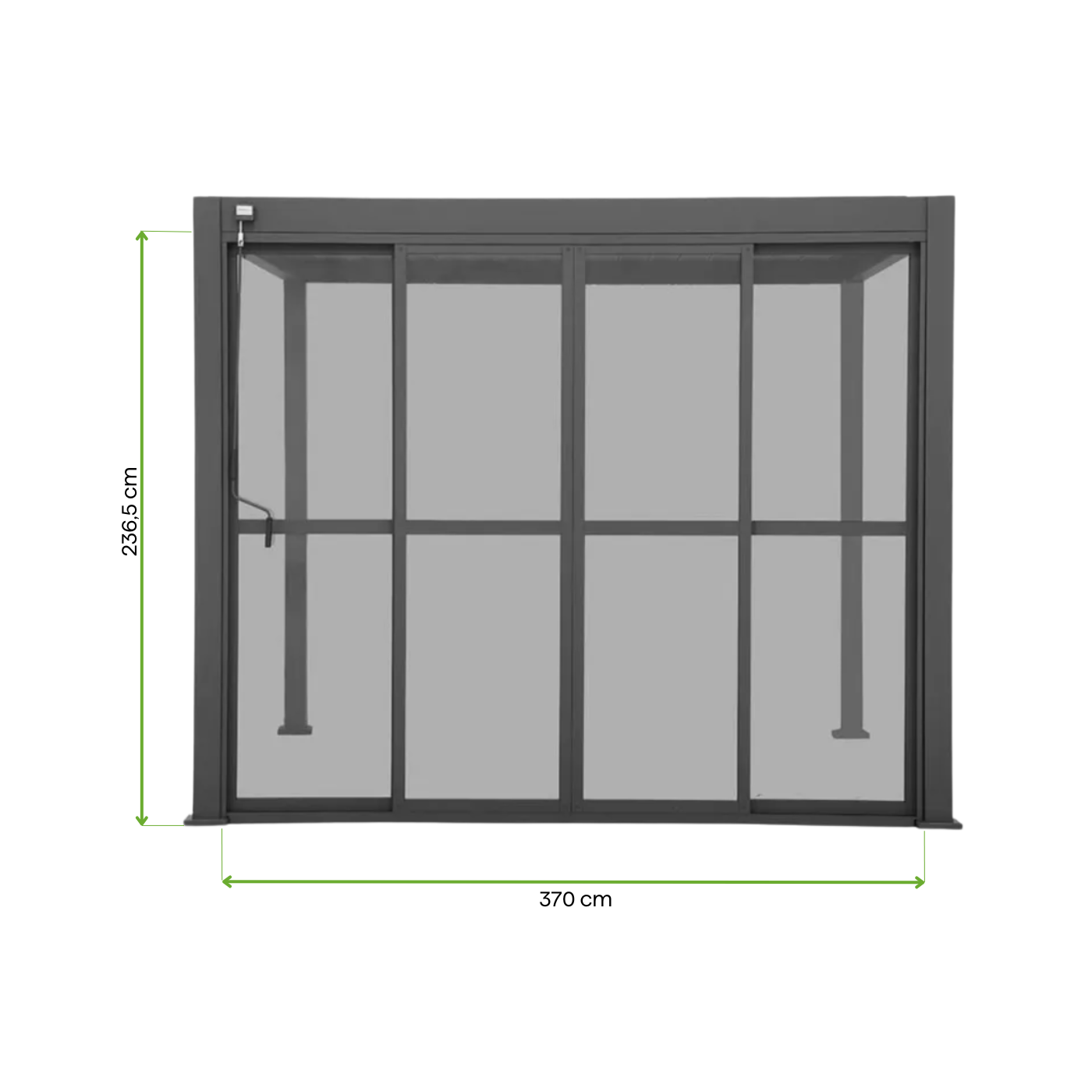 Wymiarowanie drzwi przesuwnych poliweglanowych  anthracite Premium 4 Gutroof