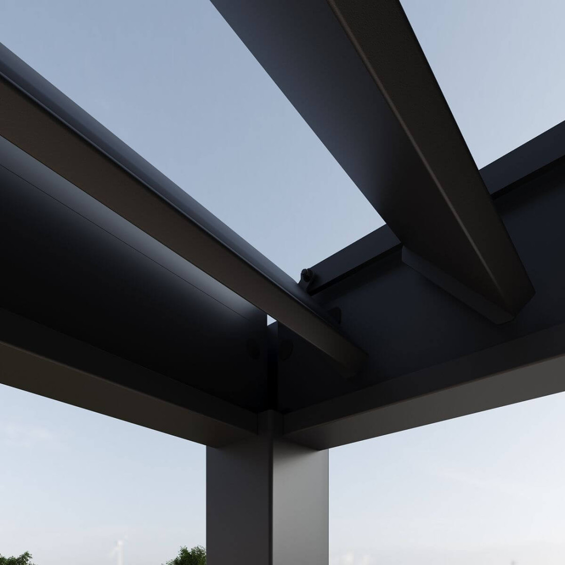Przyścienna pergola ELEGANCE WALL 3x4 Anthracite - Gutroof