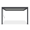 Przyścienna pergola ELEGANCE WALL 3x4 antracytowa w kolorze lameli jasno szarym