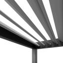Widok z boku na pergolę przyścienną ELEGANCE WALL w rozmiarze 3x4 Anthracite/Light Grey