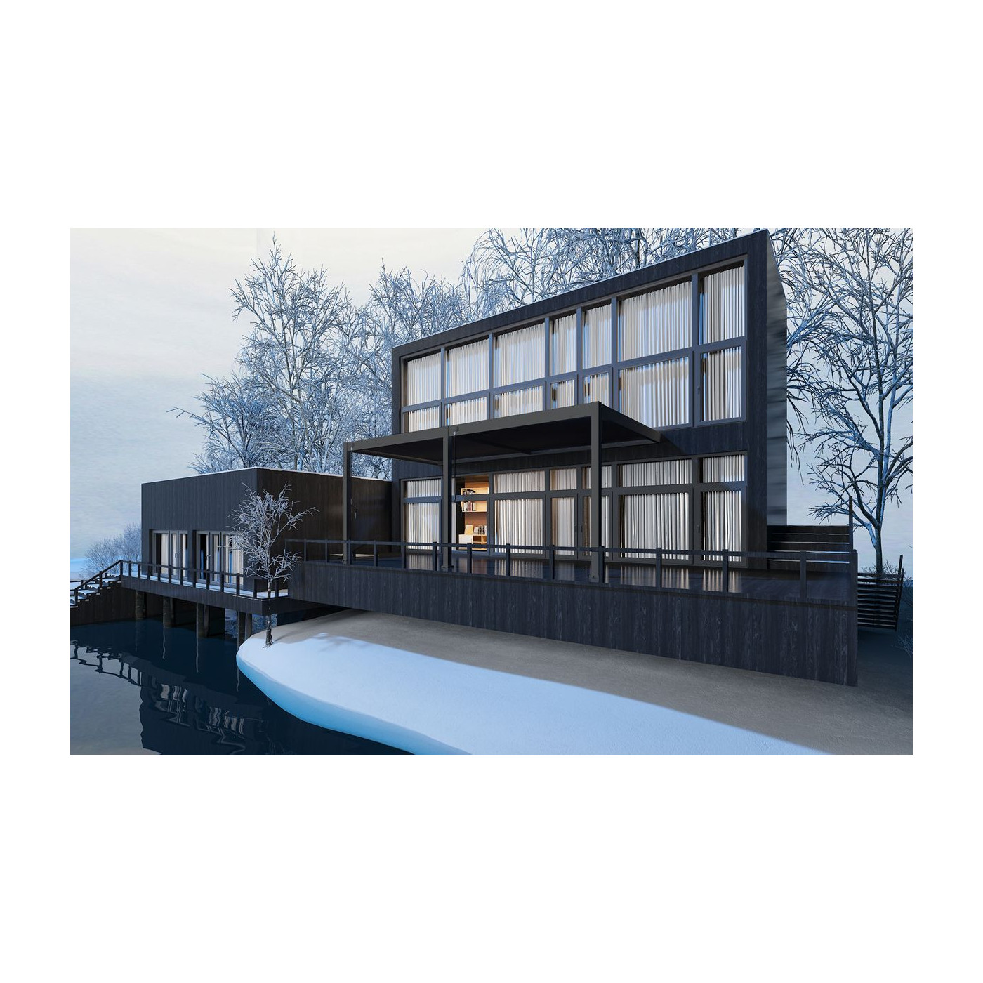 Aranżacja przy domu pergoli ELEGANCE WALL 3x6 Anthracite