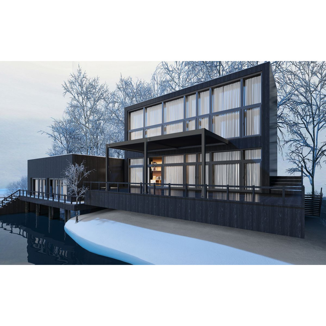 Aranżacja przy domu pergoli ELEGANCE WALL 3x6 Anthracite
