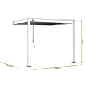 Wymiary - pergola z oświetleniem LED ELEGANCE WALL AUTOMATIC 3x3 w kolorze antracytowym