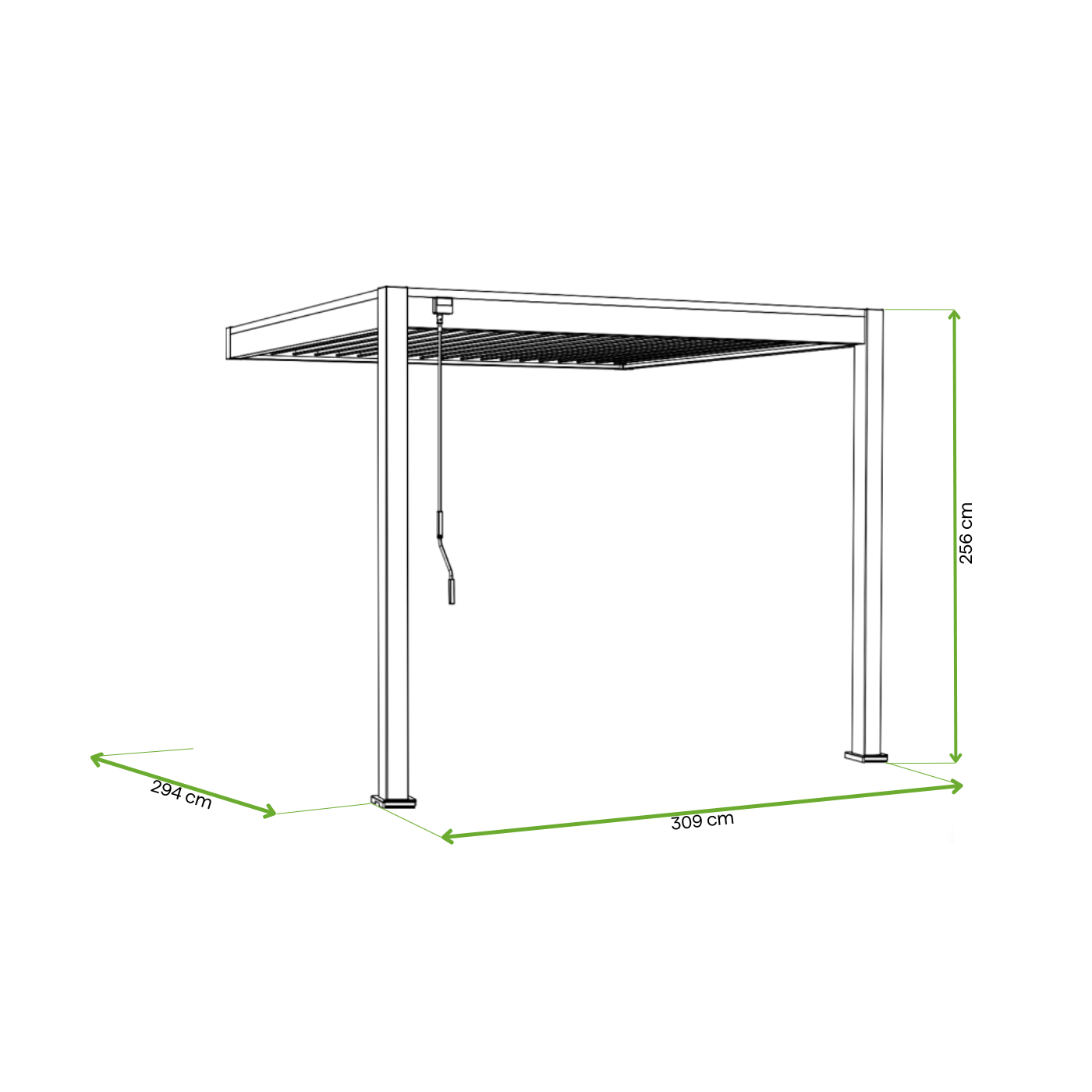 Pergola 3x3 Gutroof ELEGANCE WALL AUTOMATIC antracyt/szary