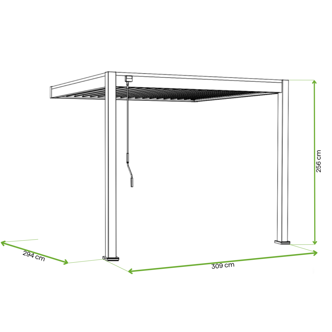 Pergola 3x3 Gutroof ELEGANCE WALL AUTOMATIC antracyt/szary